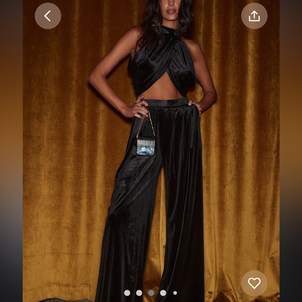 12th Tribe Velvet Drape Halter Top